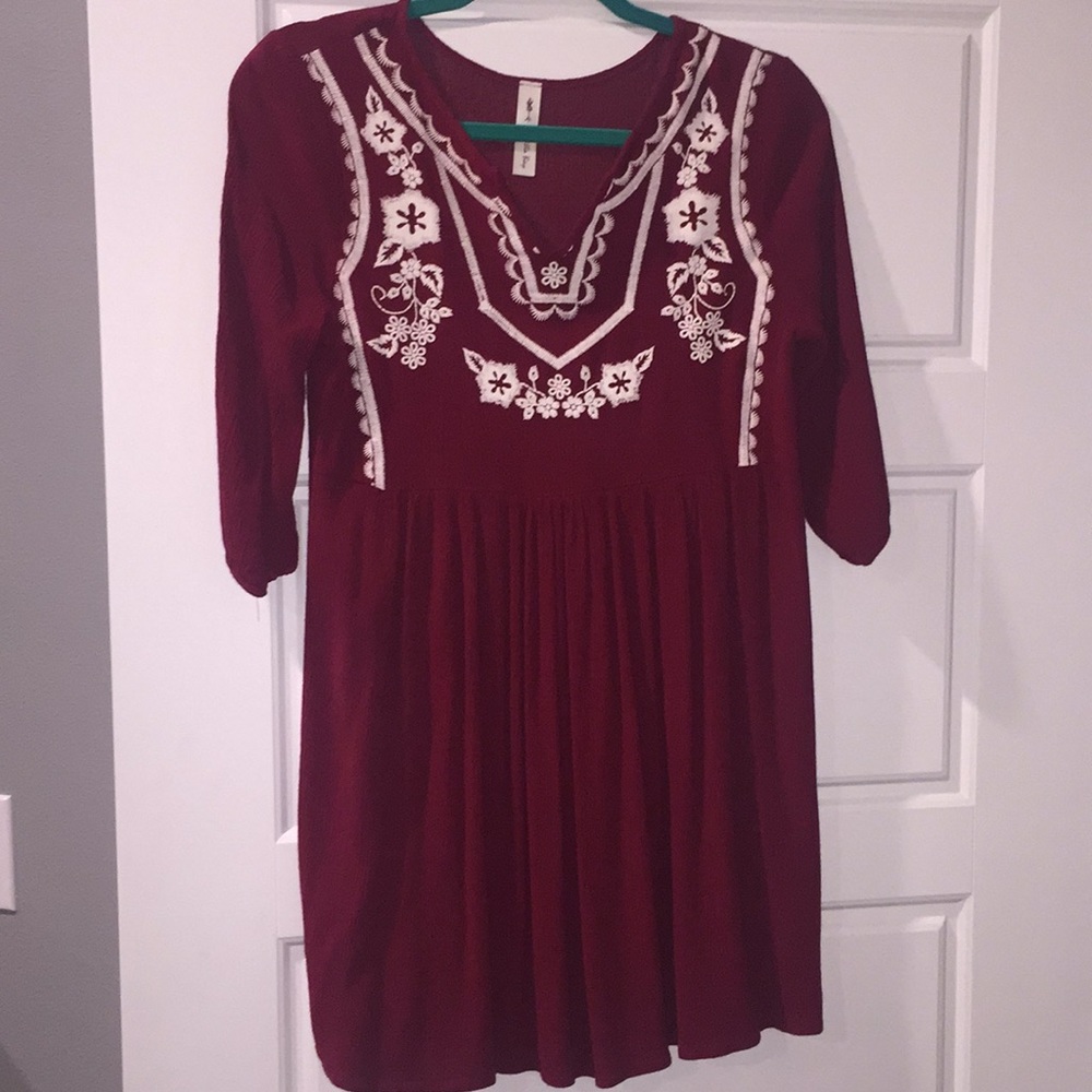 Embroidered Red Dress - Picture 2 of 4